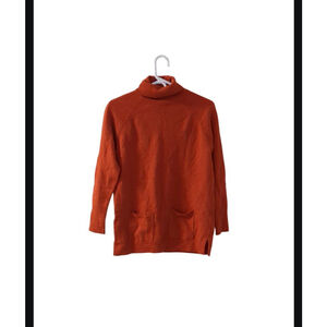 MAX STUDIO Orange Turtleneck Sweater with Pockets L